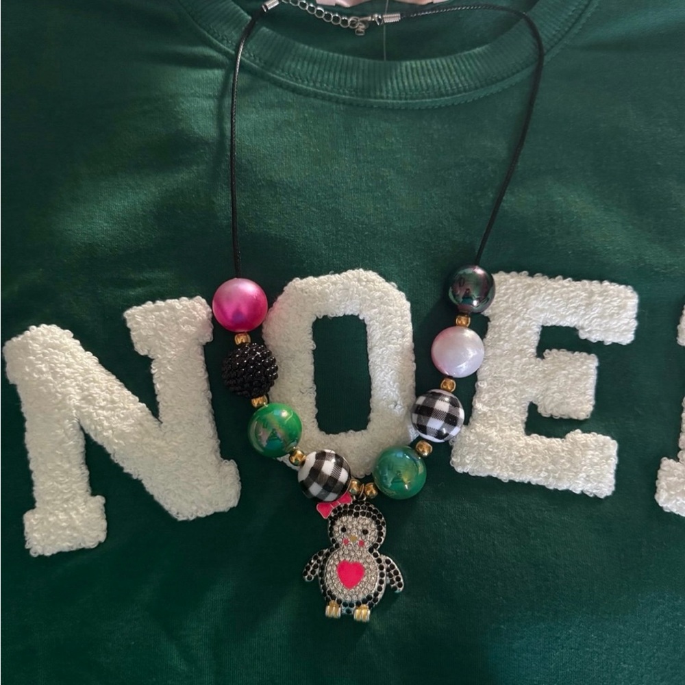Buy 2 get 1 FREE penguin rhinestone Charm chunky Necklace -